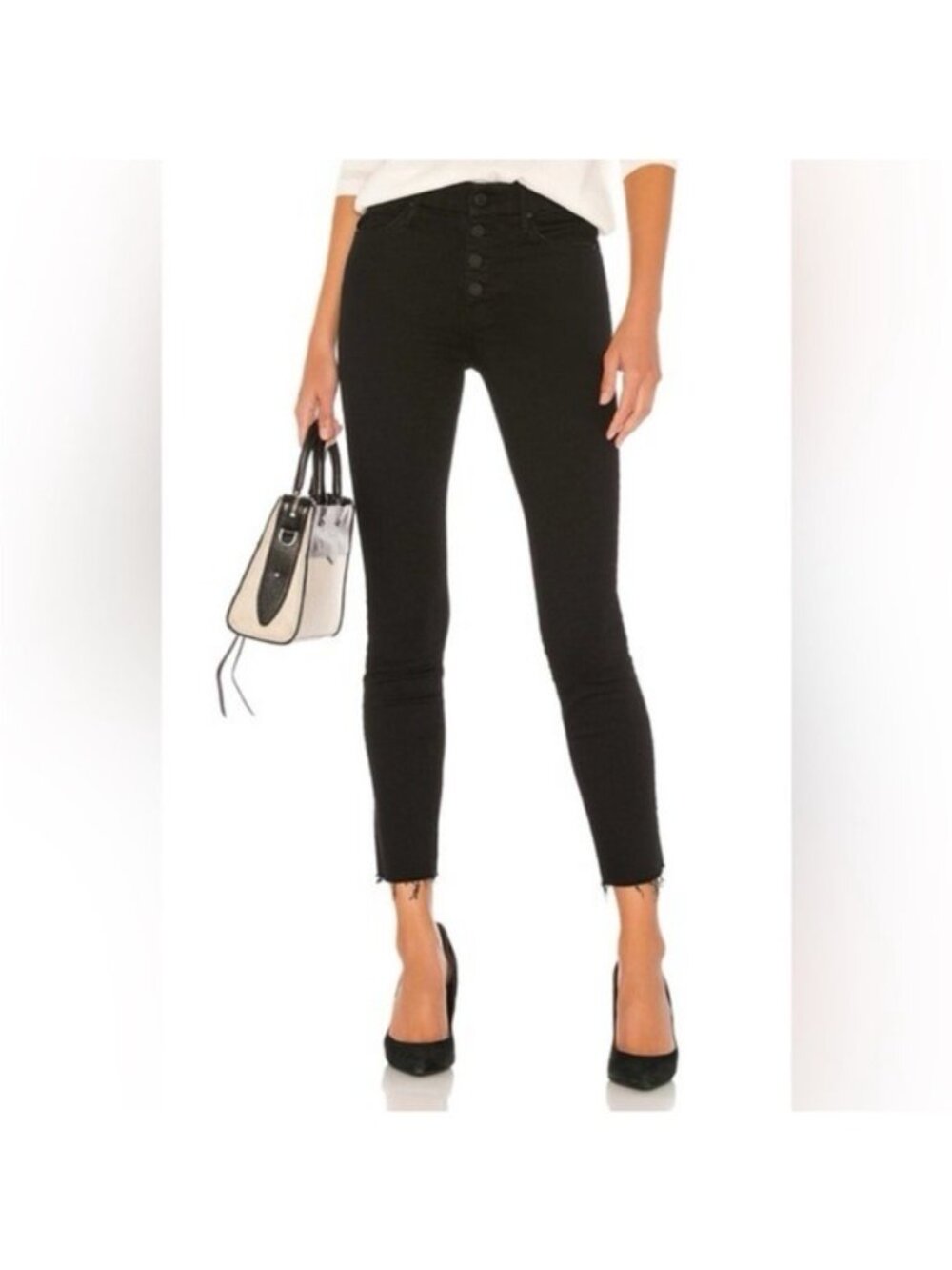Mother Jeans The Pixie Ankle Fray in Not Guilty Black 31 - Picture 13 of 13